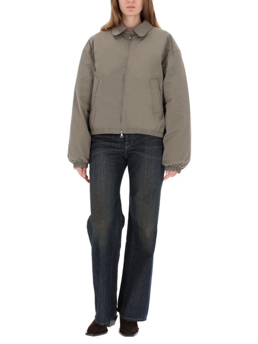 Grey Solid Shirt Collar Jacket 4