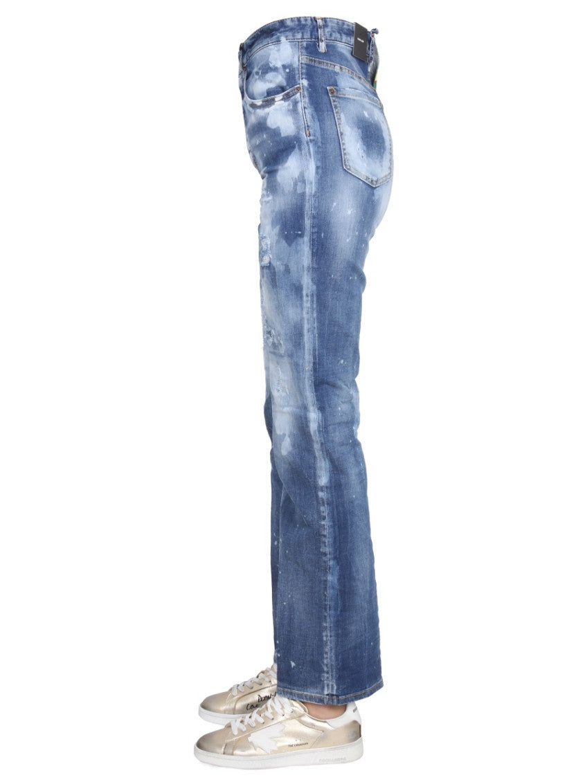 Blue Straight High Rise Jeans 3