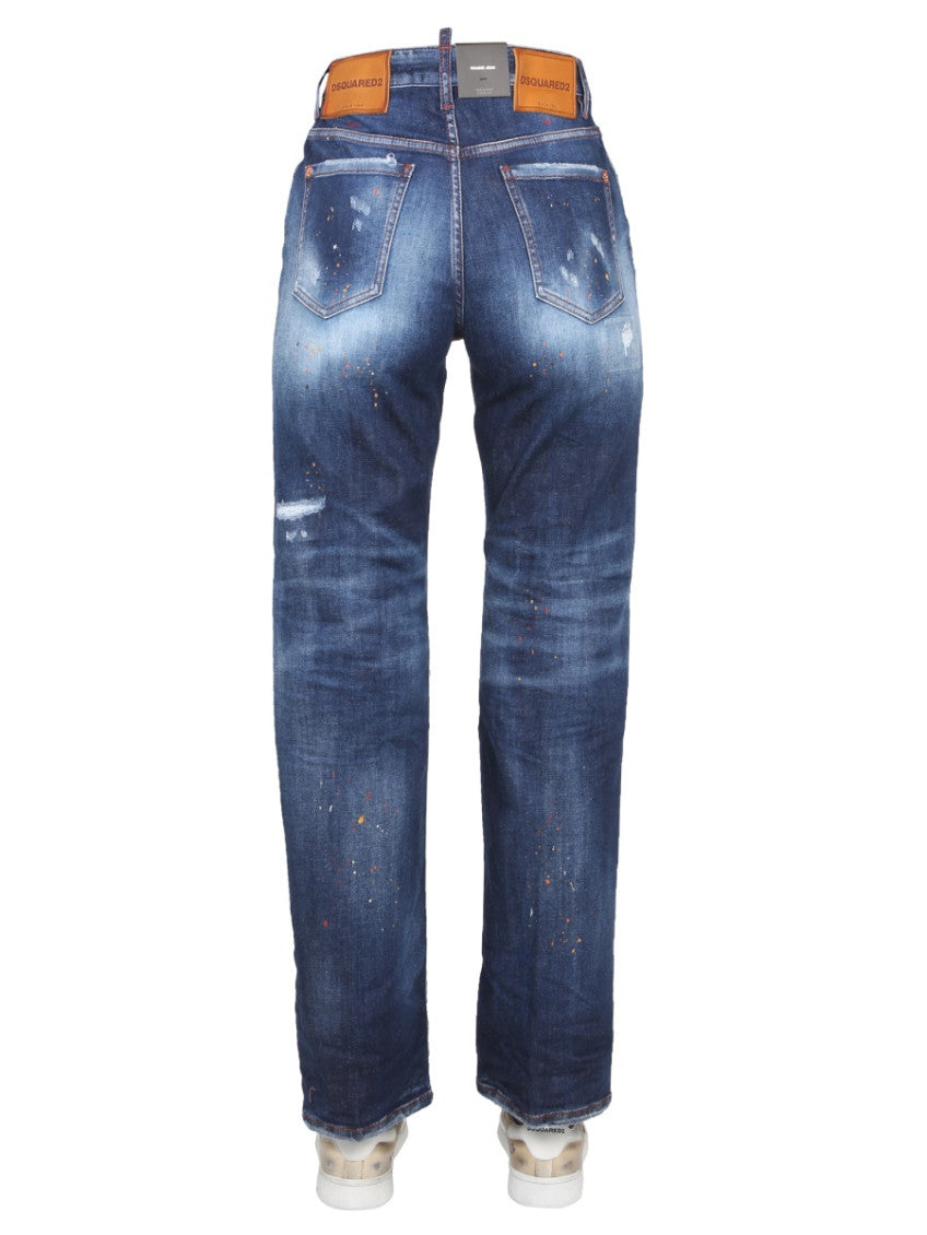 Blue Straight High Rise Jeans 2