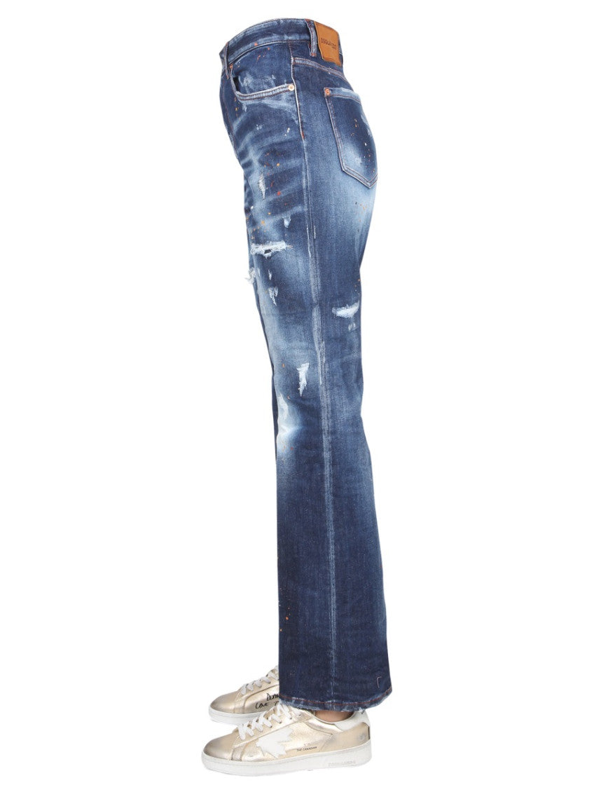 Blue Straight High Rise Jeans 3
