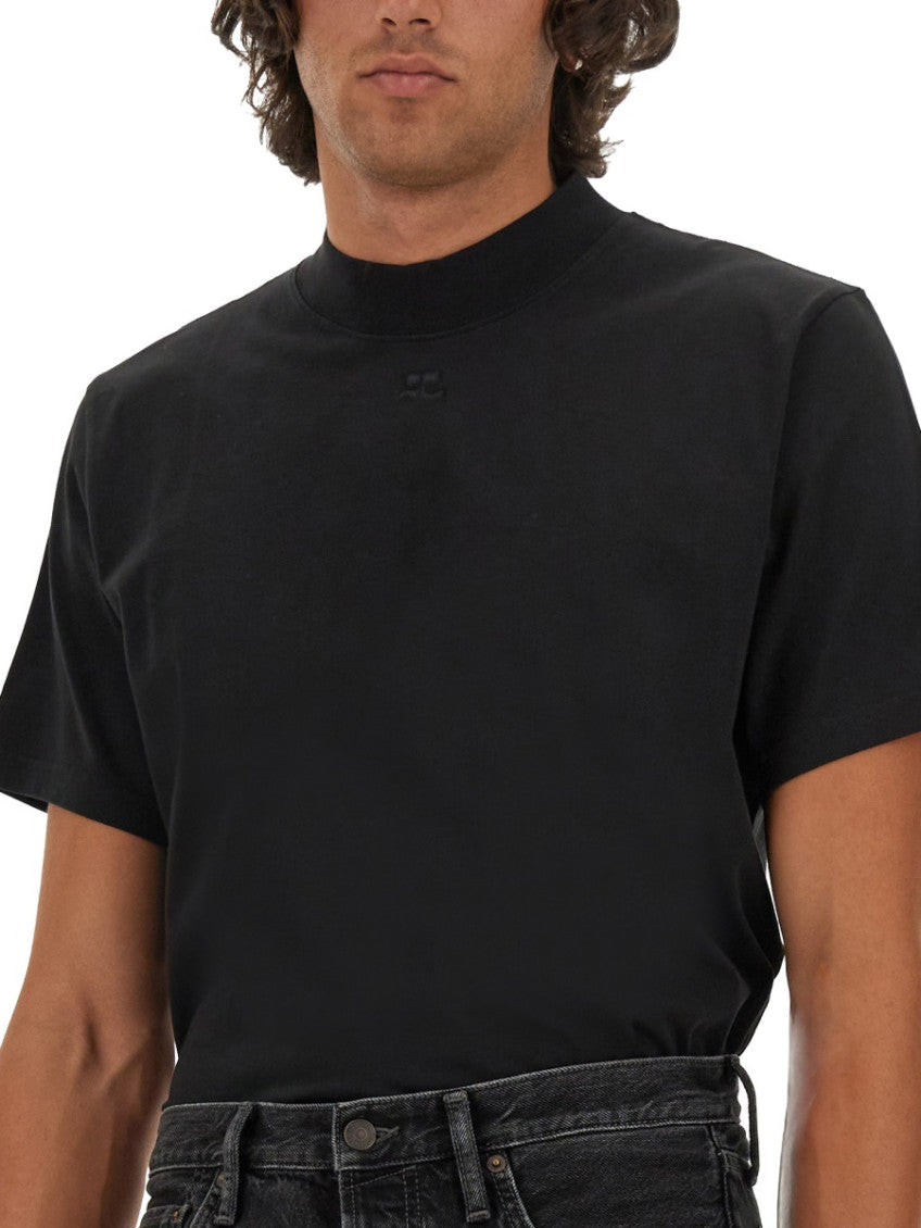 Black Mock Collar T-Shirt 4