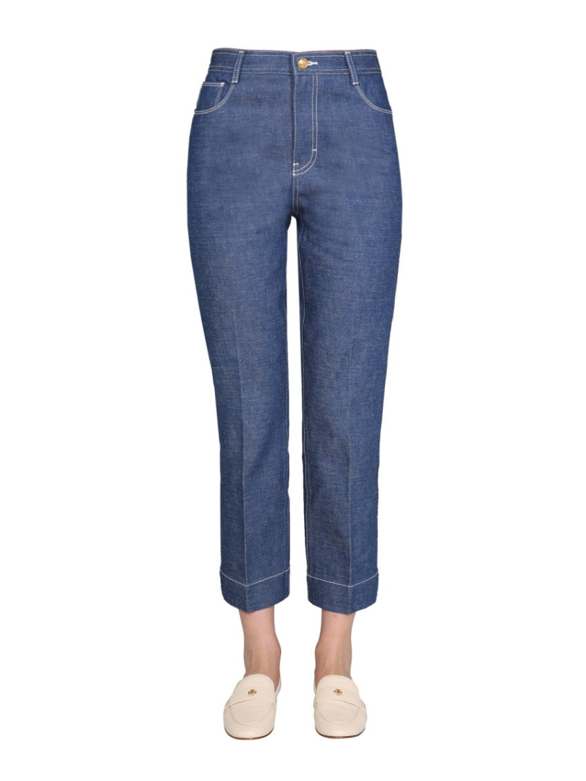 Blue Straight High Rise Jeans 1