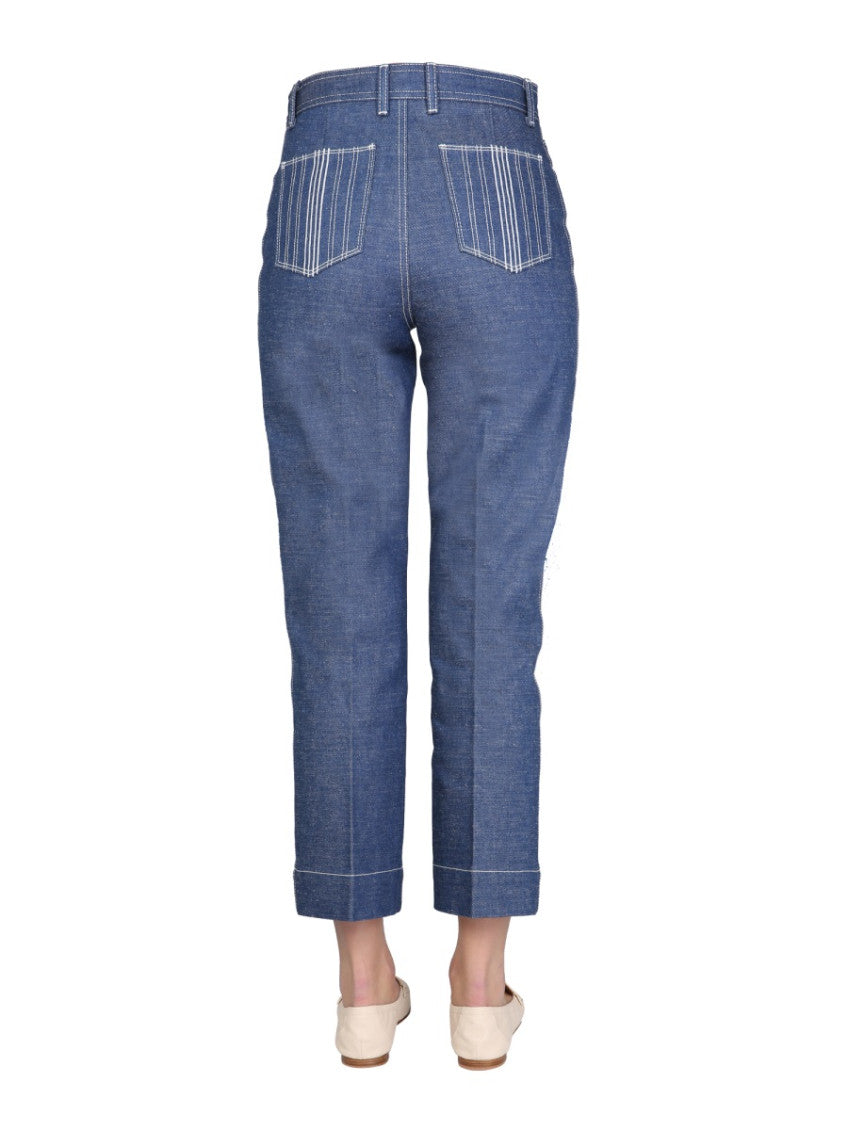 Blue Straight High Rise Jeans 2