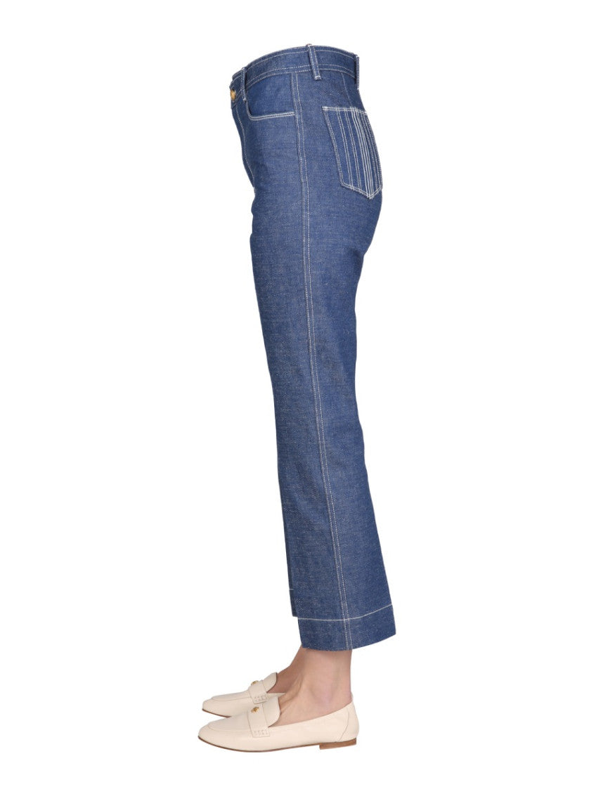 Blue Straight High Rise Jeans 3