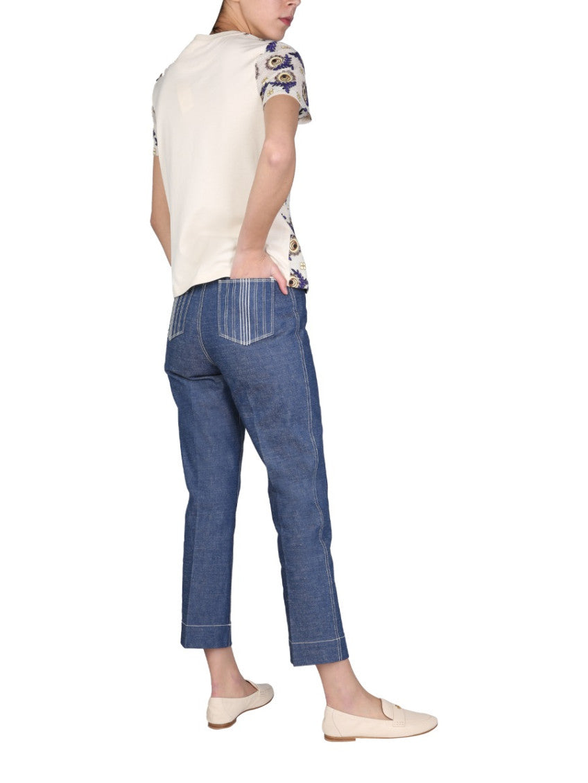 Blue Straight High Rise Jeans 4