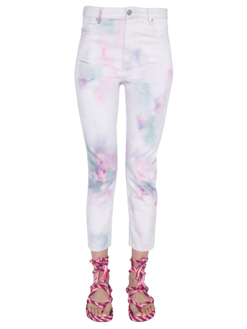 Purple Straight High Rise Jeans 1