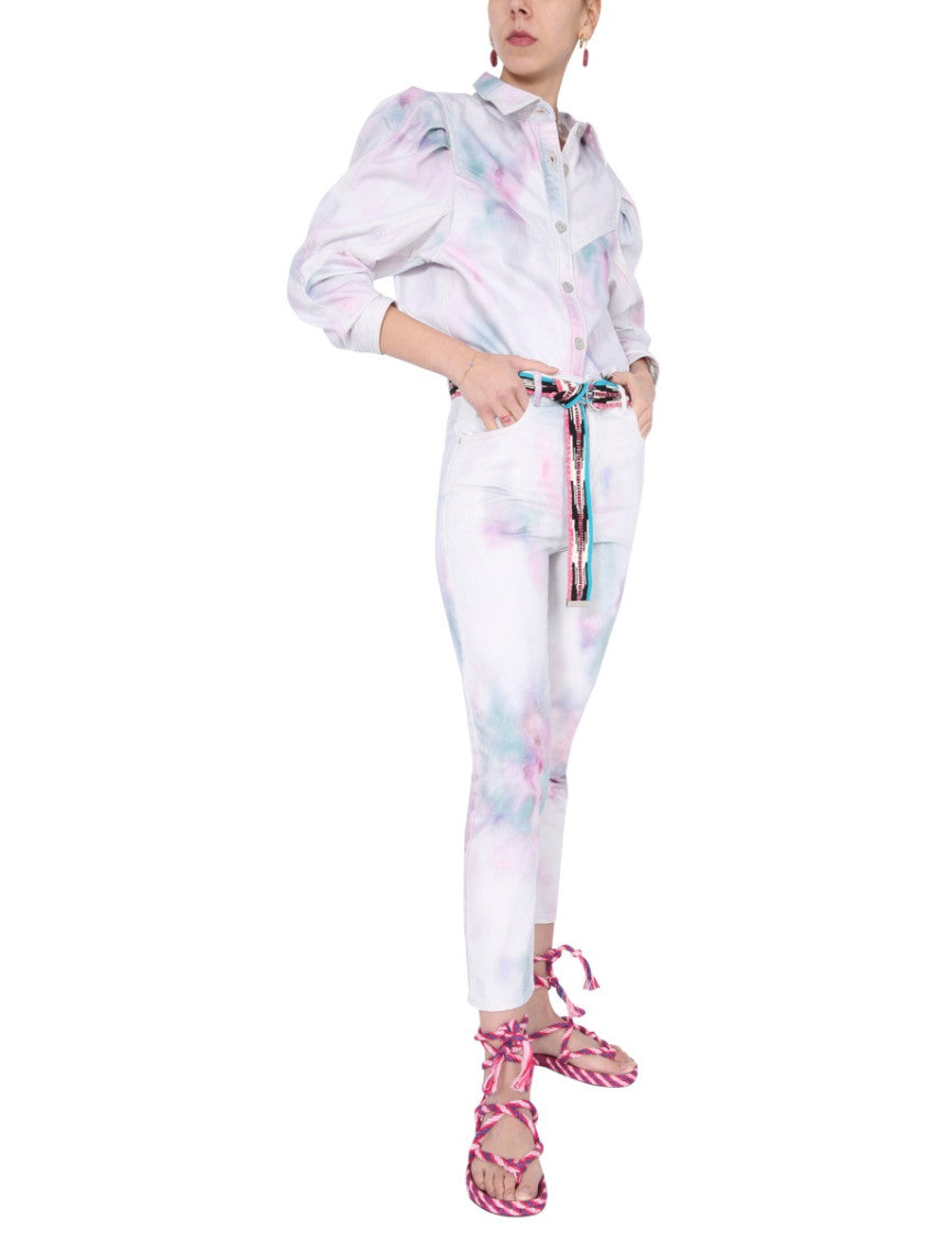 Purple Straight High Rise Jeans 4