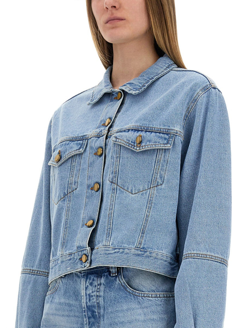 Denim Solid Shirt Collar Jacket 3