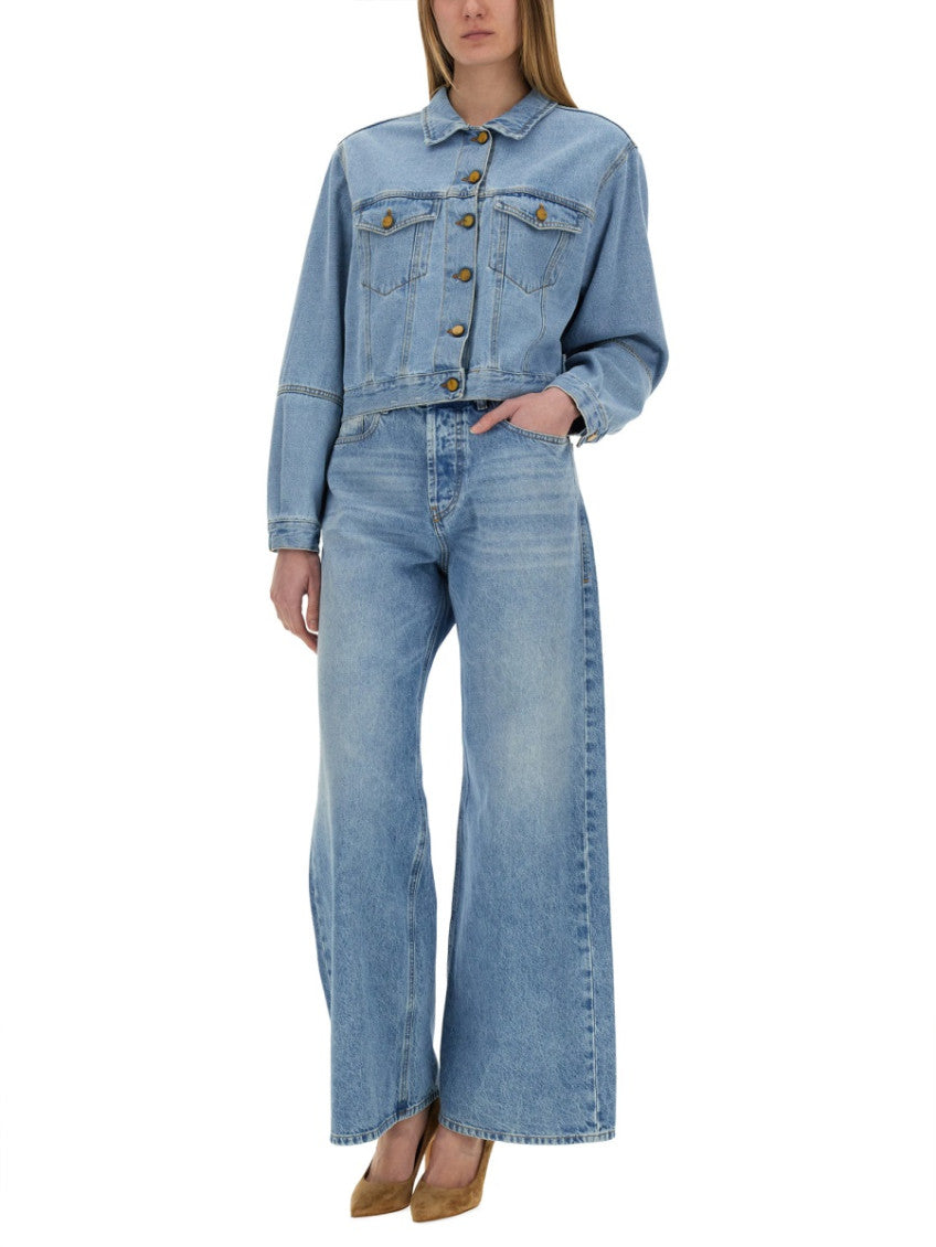 Denim Solid Shirt Collar Jacket 4