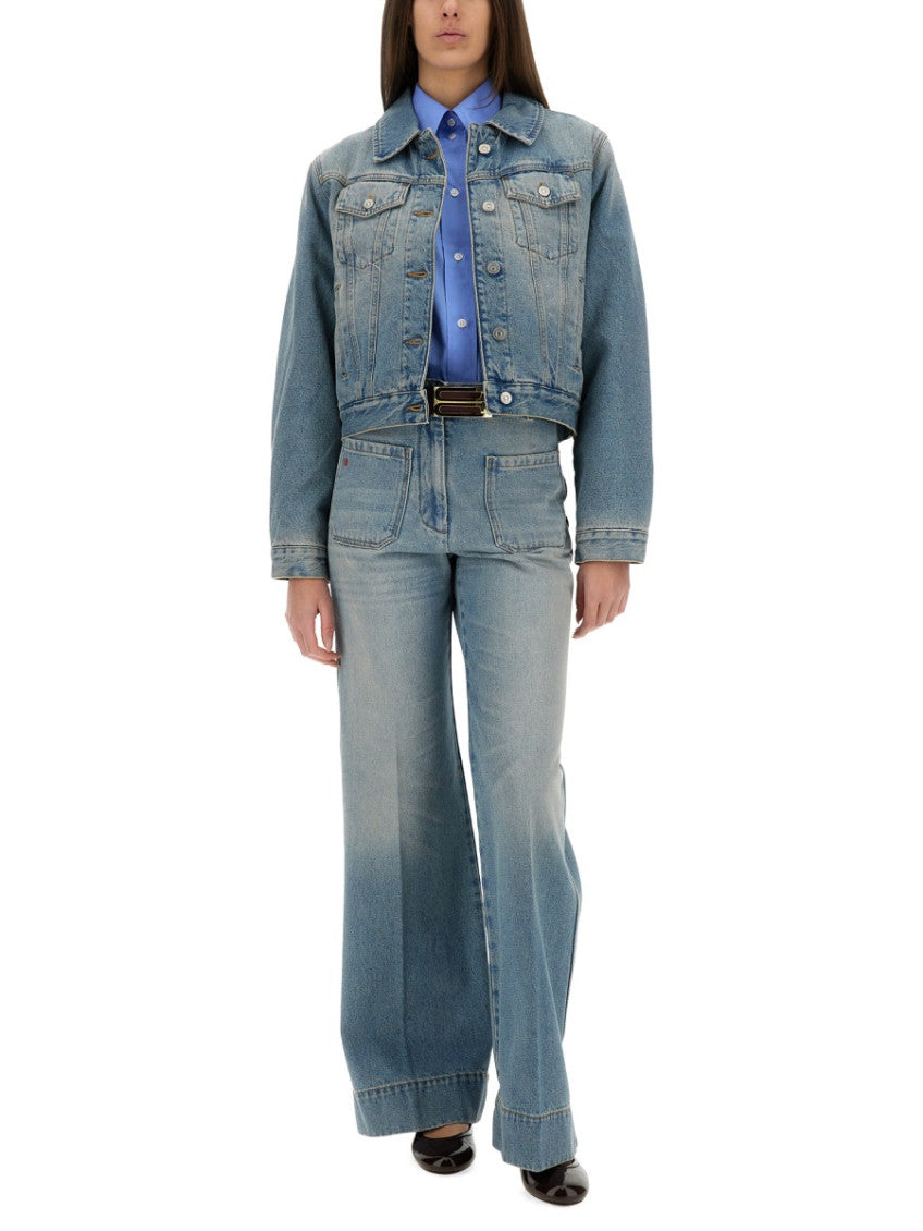 Denim Solid Shirt Collar Jacket 4