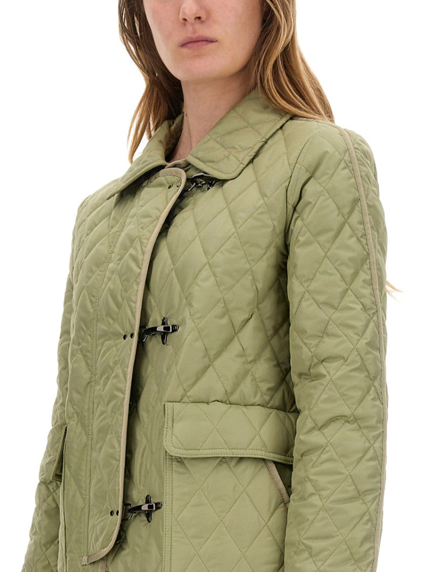 Green Quilted Shirt Collar Jacket 3