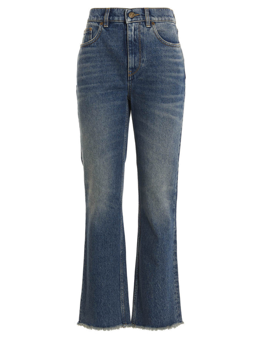 Blue Used-effect hem detail 1