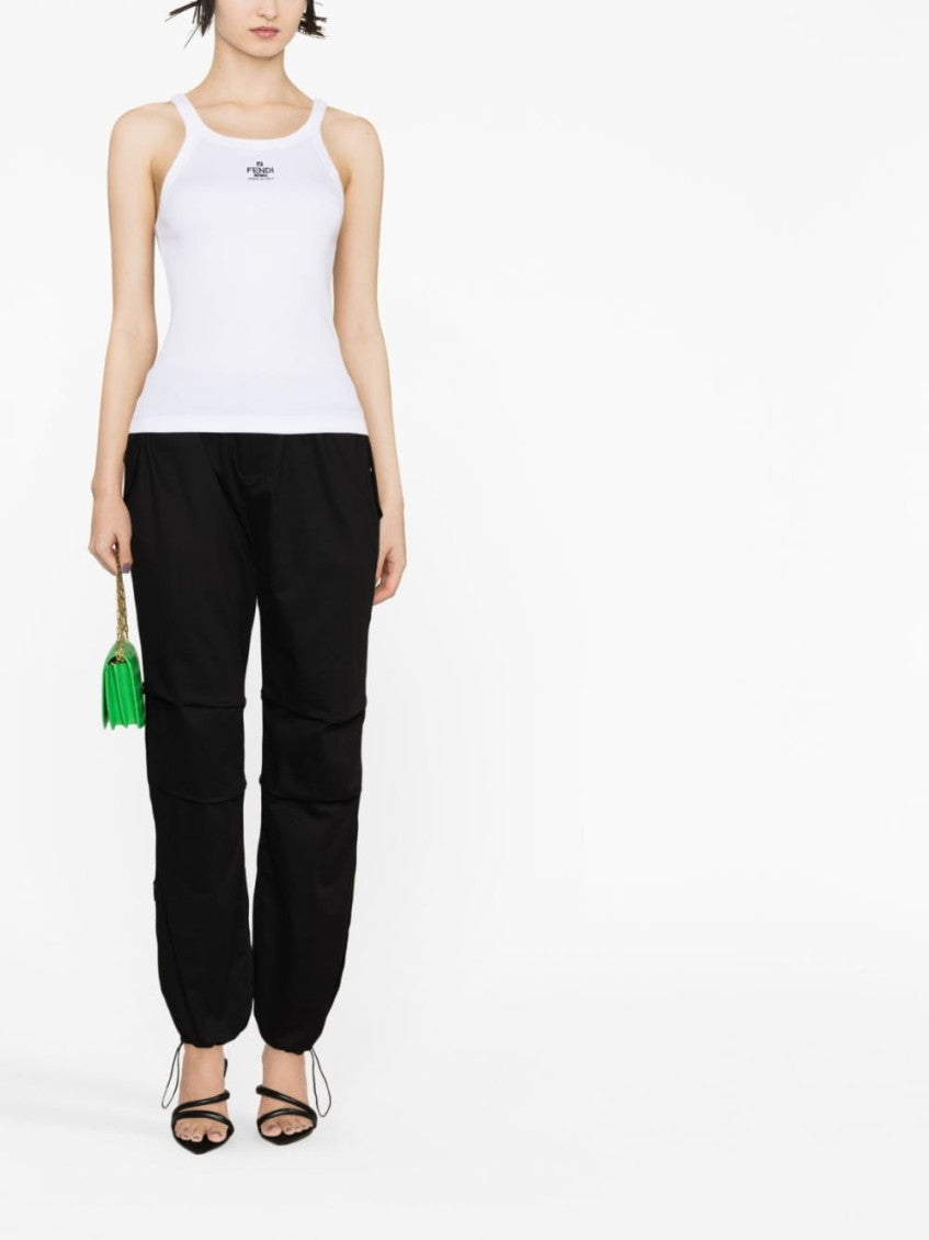 White Ribbed cotton top 2
