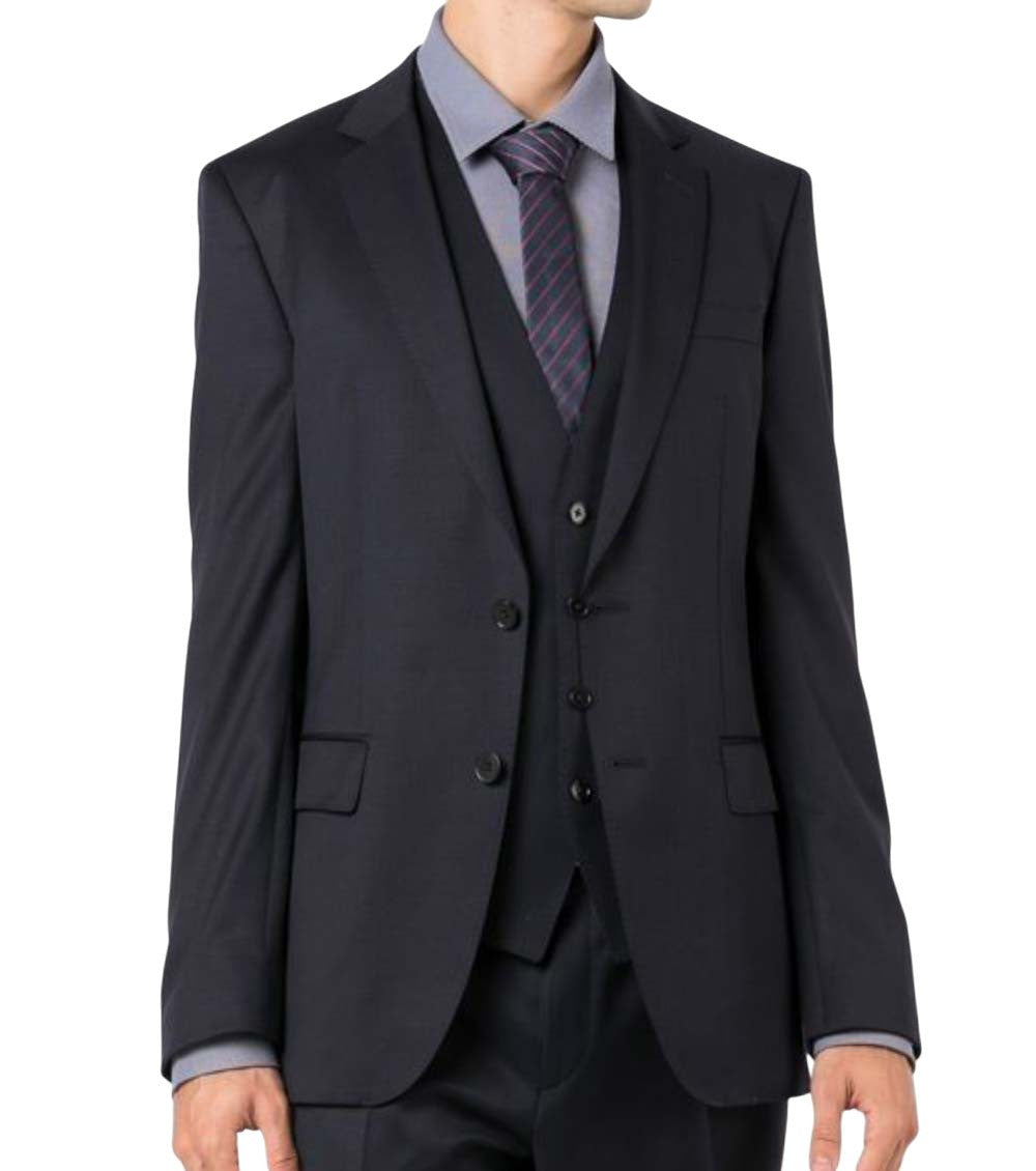 Blue Solid Notched Lapel Blazer 5