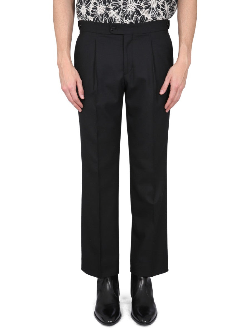 Black Straight Pleated Pant 1