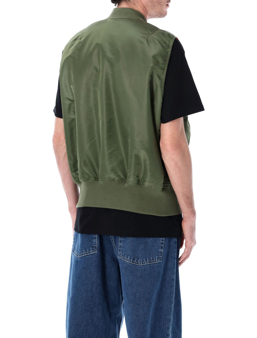Olive Green Sleeveless Jacket 2