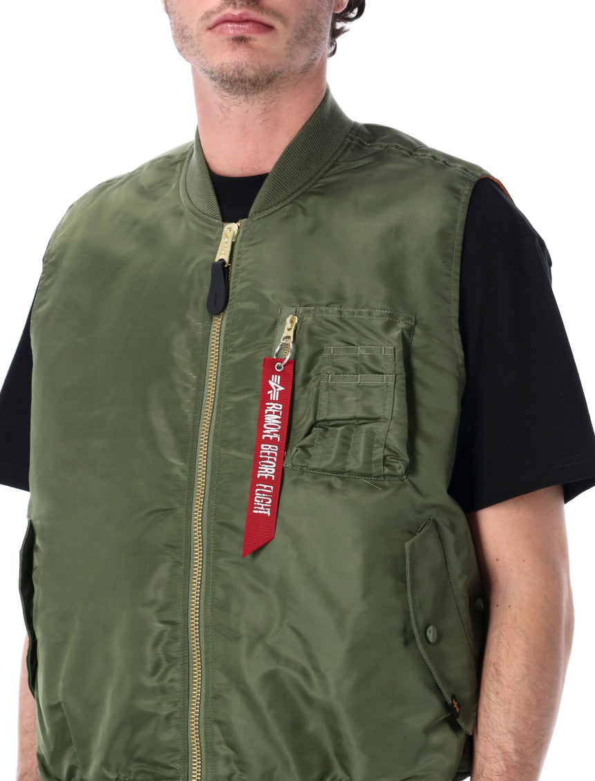 Olive Green Sleeveless Jacket 3