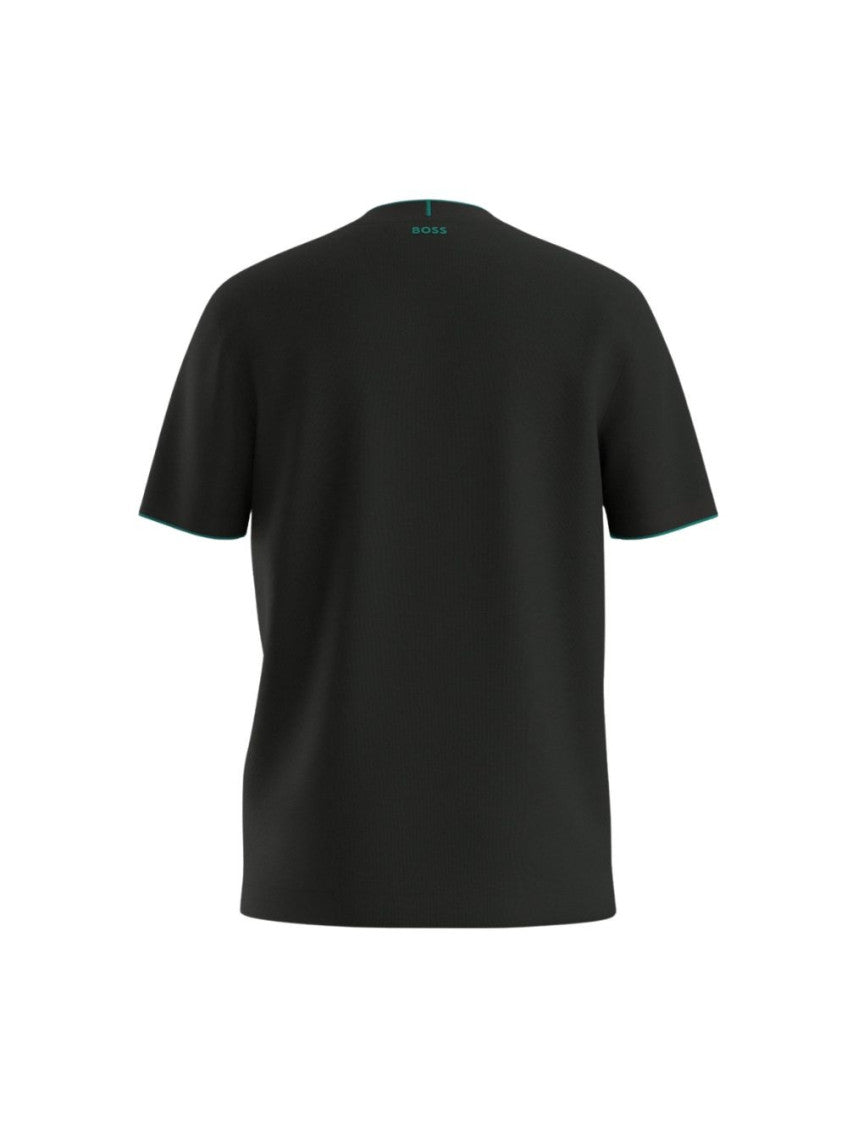Black Solid Crew Neck T-Shirt 2