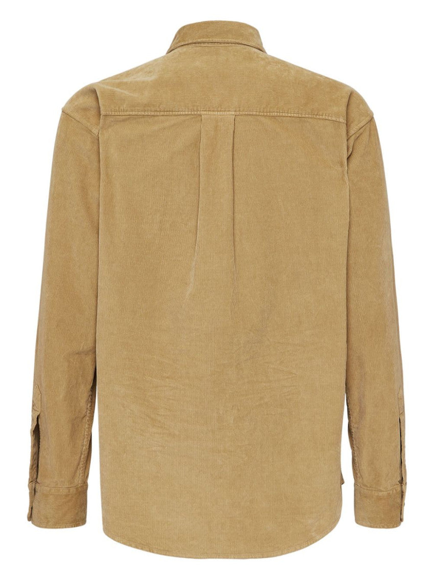 Beige Regular Corduroy Shirt 2