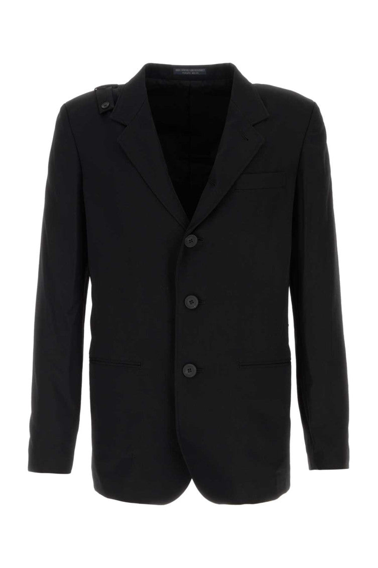 Black Notched Lapel Blazer 1