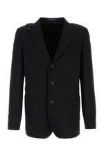 Black Notched Lapel Blazer 1