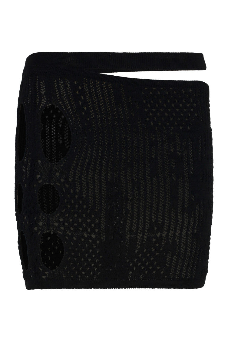 Black Knitted Mini Skirt 1
