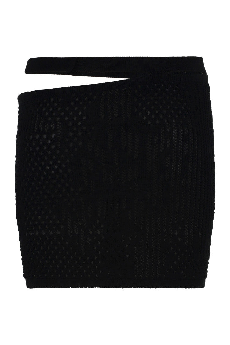 Black Knitted Mini Skirt 2