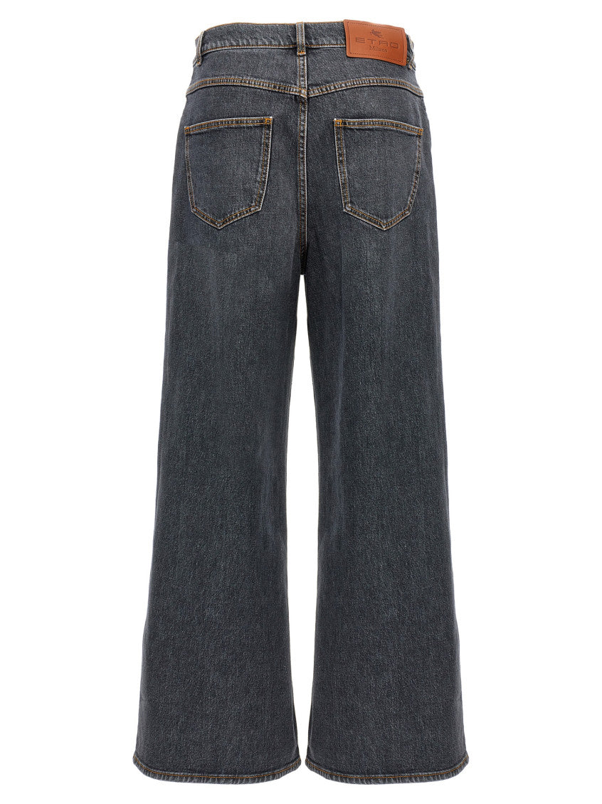 Dark Grey Wide Leg Jeans 2
