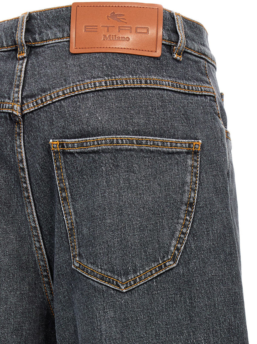Dark Grey Wide Leg Jeans 4
