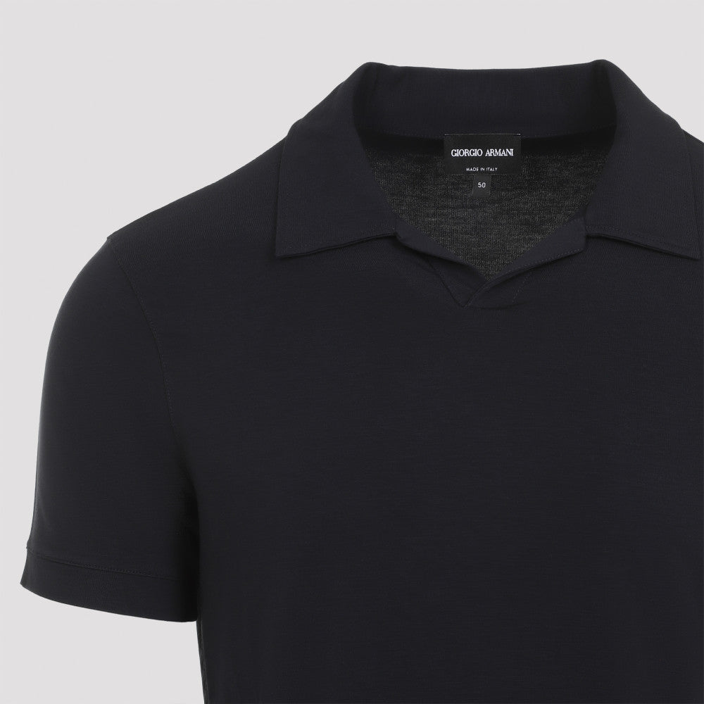Navy Blue Solid Polo 4