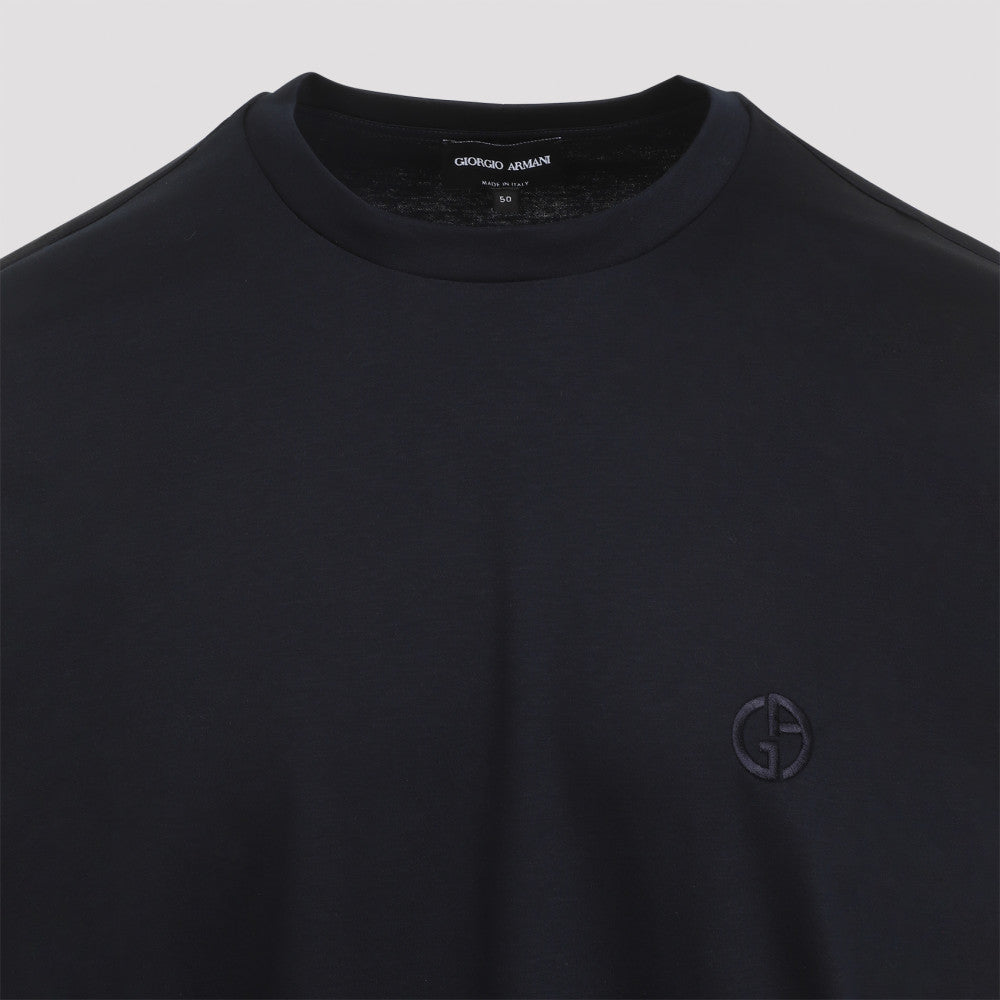 Black Logo Embroidery T-Shirt 4