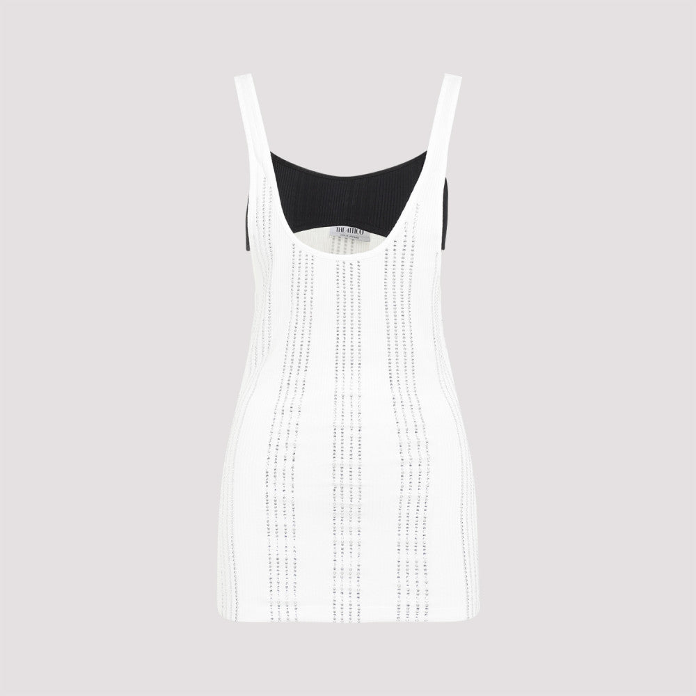 White Flat Ribbed Tank Top 2