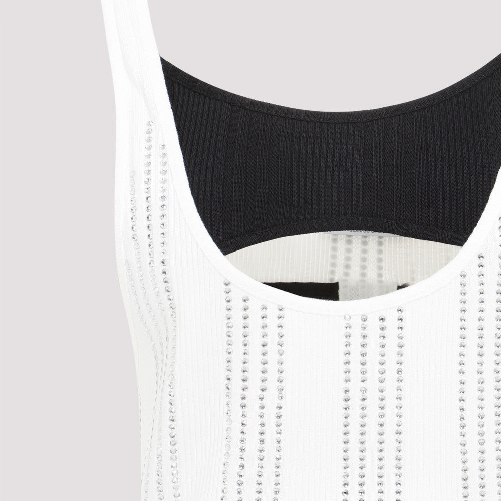 White Flat Ribbed Tank Top 5