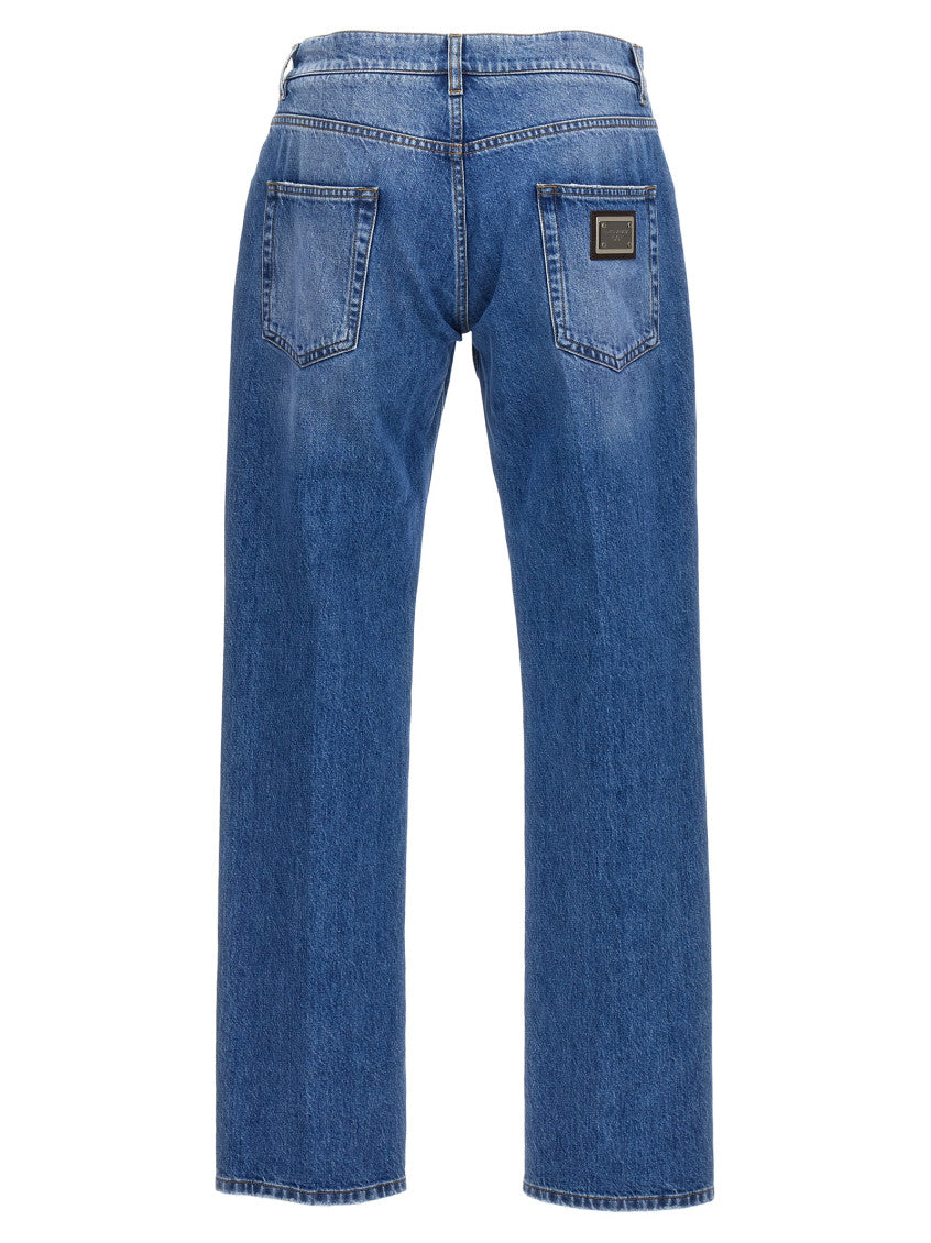 Blue Logo Plaque Jeans 2