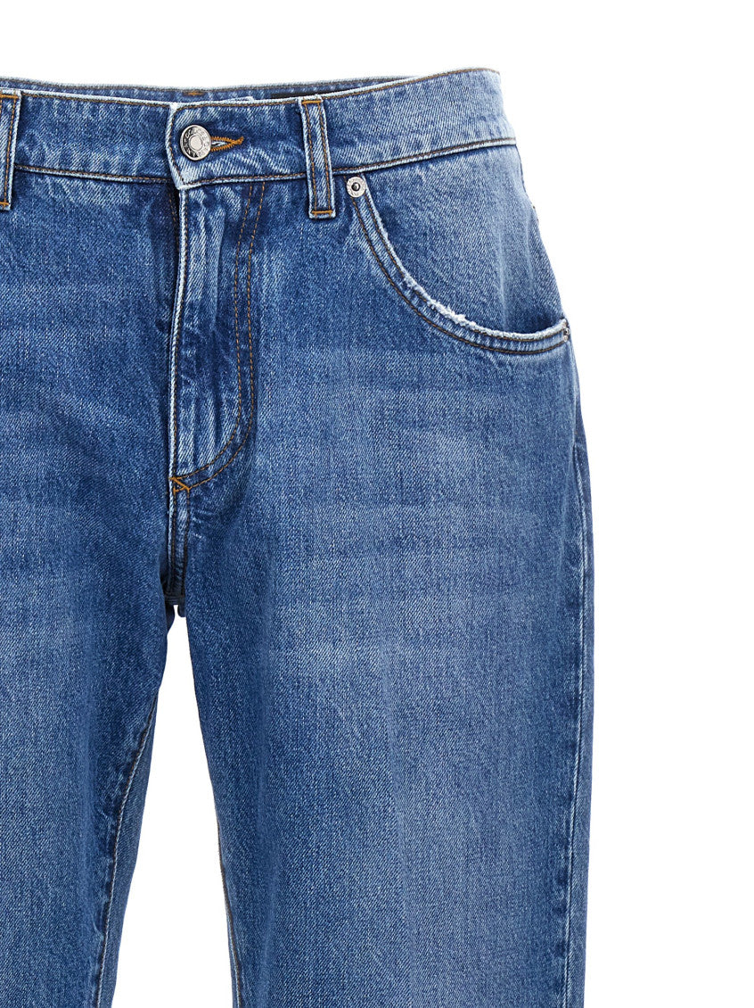 Blue Logo Plaque Jeans 3