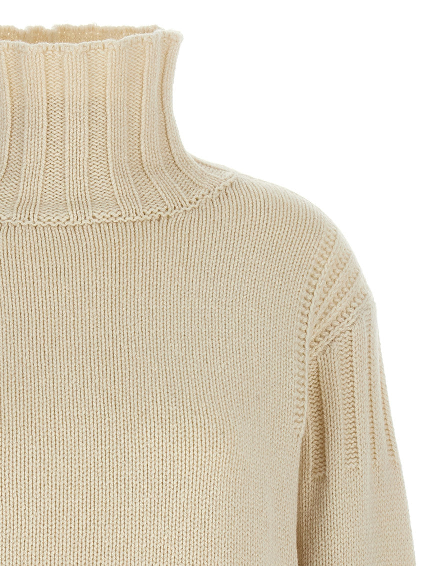Beige Ribbed Detail Sweater 3