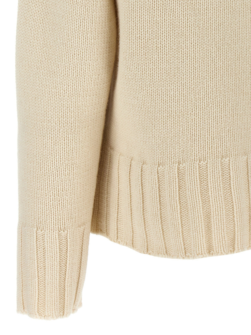 Beige Ribbed Detail Sweater 4