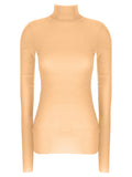 Beige  Silk Turtleneck Top 1