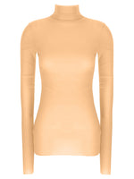 Beige  Silk Turtleneck Top 1