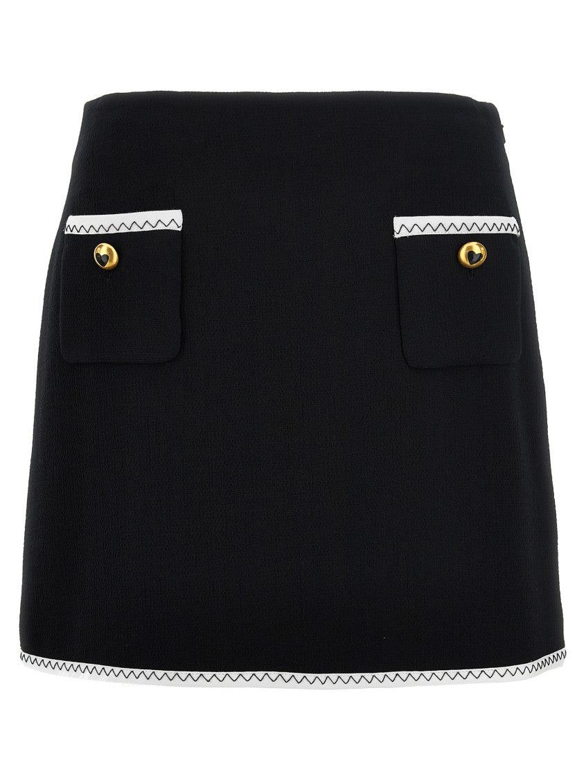 Black Heart Button Skirt 1