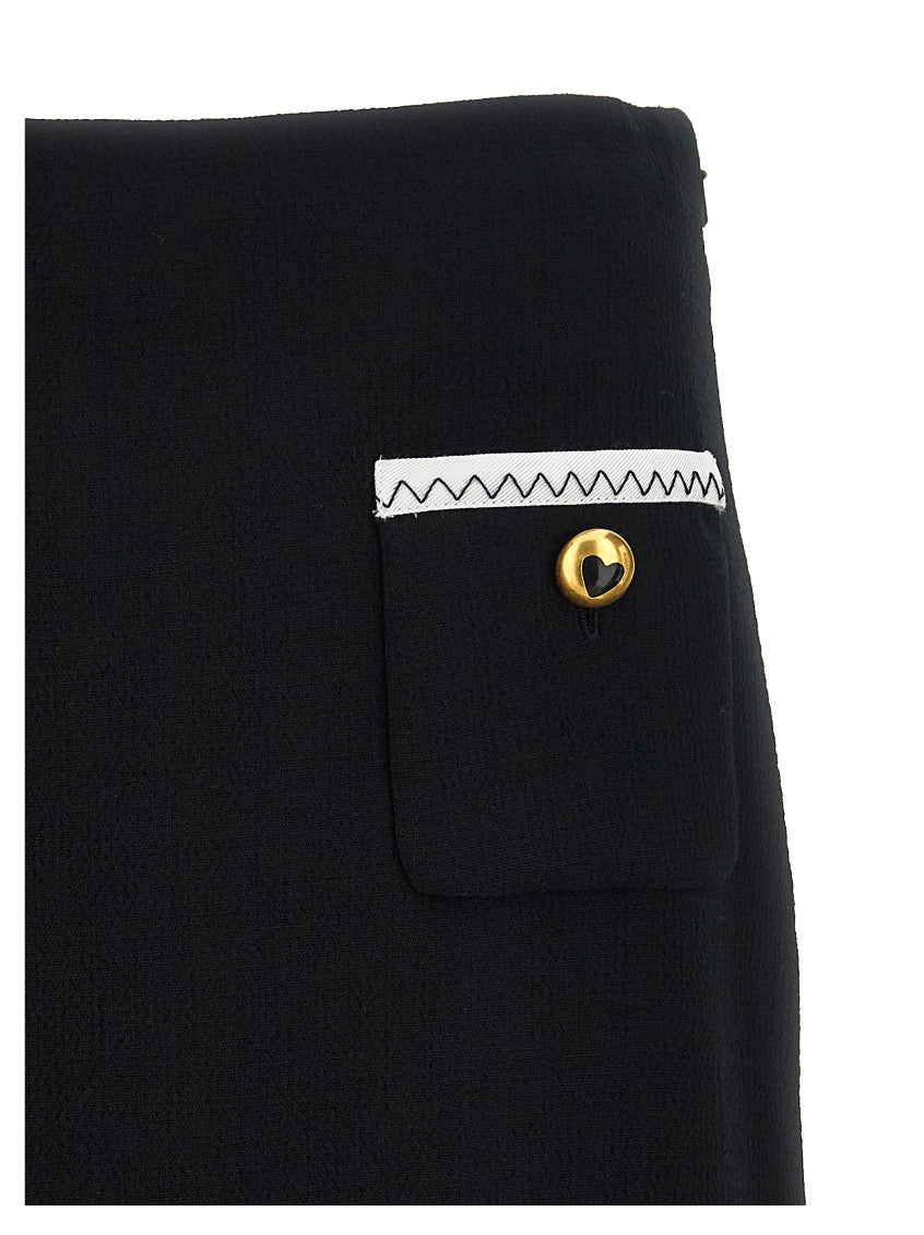 Black Heart Button Skirt 3