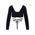 Black Wrap Knitted Top 1