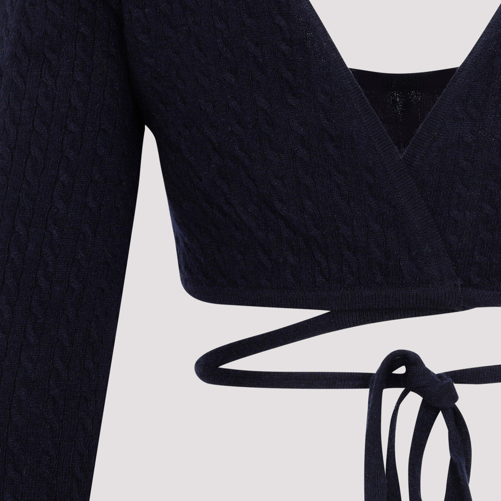 Black Wrap Knitted Top 5