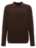 Brown Cashmere wool polo shirt 1