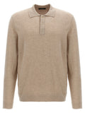 Beige Cashmere wool polo shirt 1