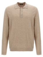 Beige Cashmere wool polo shirt 1