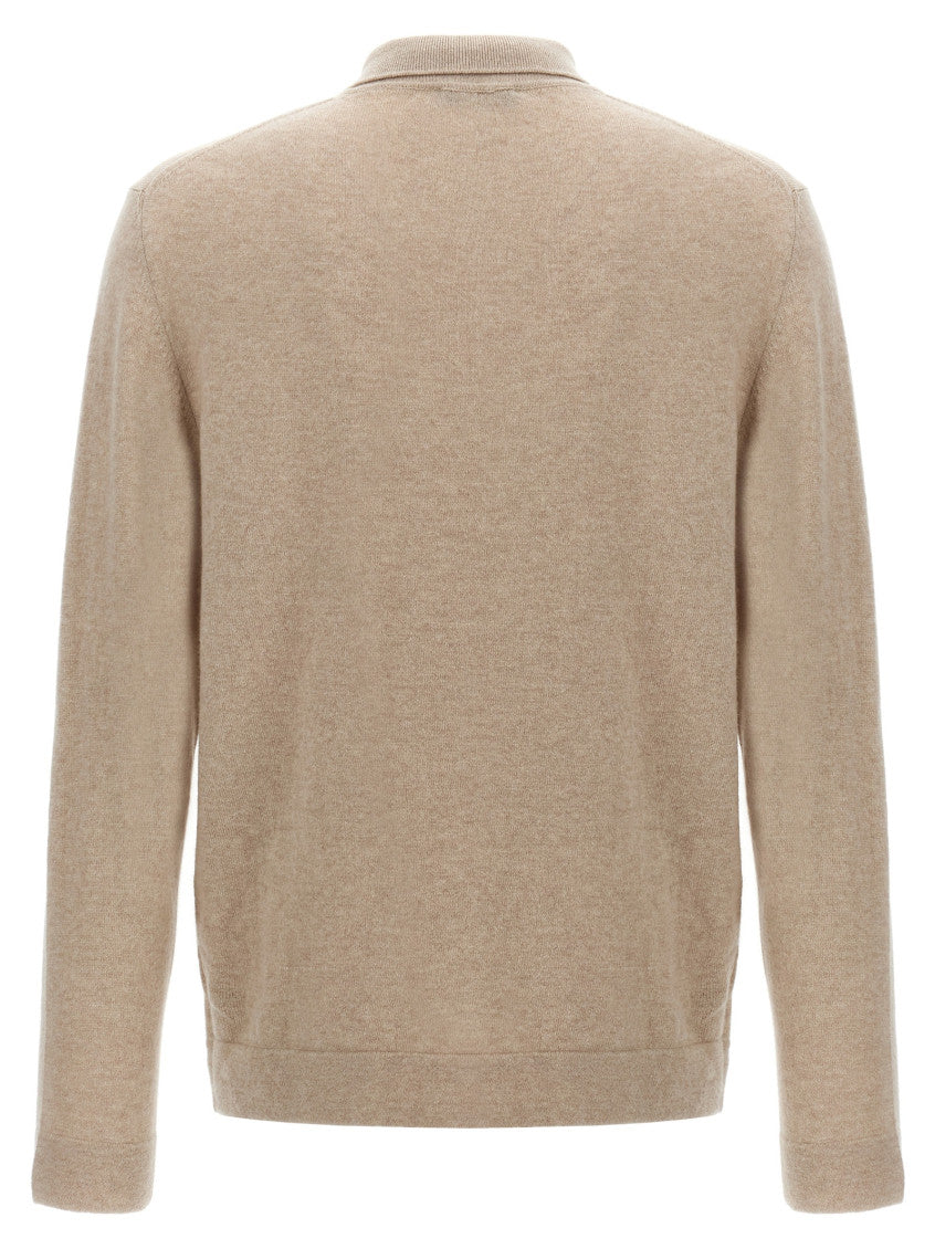 Beige Cashmere wool polo shirt 2