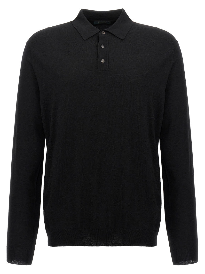 Black Wool polo shirt 1