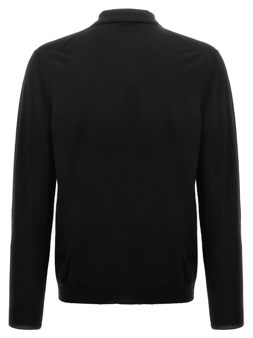 Black Wool polo shirt 2