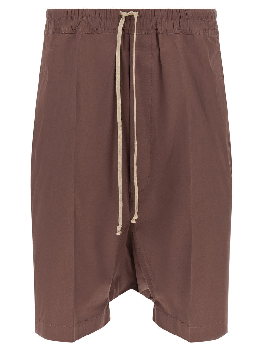 Brown Solid Bermuda Shorts 1